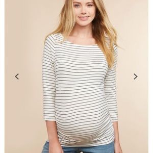 Striped Ruched Maternity Top
